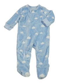 Světlemodrý chlupatý overal s mráčky Dunnes