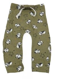 Khaki lehké tepláky s pandami Matalan