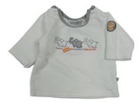 Bílé sametové triko se slony a nápisem 