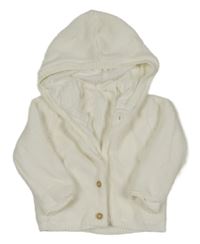 Bílý propínací pletený svetr s kapucí Matalan