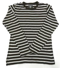 Hnědo-bílé triko H&M