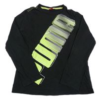 Černé triko s barevným nápisem Puma