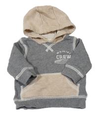 Šedo-béžová mikina s nápisem a kapucí Carter's