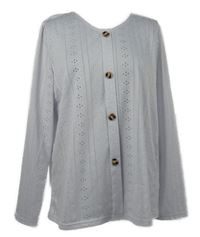 Dámská bílá děrovaná halenka s knoflíky 