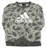 Šedo-tmavošedá vzorovaná mikina Adidas