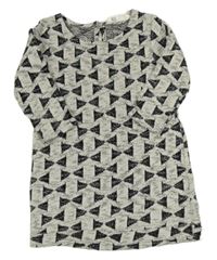 Bílo-černé vzorované pletené třpytivé šaty H&M