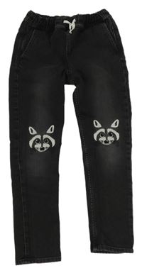 Černošedé teplákové rifle s mývaly Denim Co.