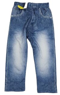 Nové - Tmavomodré legíny riflového vzhledu