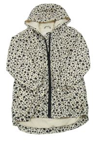 Smetanov o-černá vzorovaná šusťáková jarní parka s kapucí Matalan