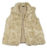 Béžová kožešinová podšitá vesta 