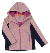 Růžovo-tmavomodrá softshellová bunda s kapucí C&A