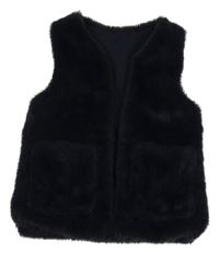 Tmavomodrá kožešinová podšitá vesta Dunnes