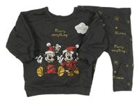Nové - 2set - Antracitová mikina s Minnie a Mickeym + legíny George