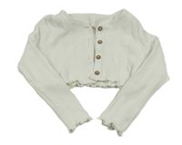 Bílé žebrované propínací bolerko George