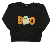 Černá mikina s nápisem a duchem 