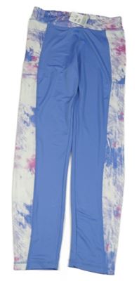 Nové - Modrofialové sportovní legíny s batikovaným pruhem Primark