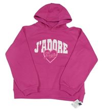 Nové - Fuchsiová mikina s nápisem a kapucí Dunnes