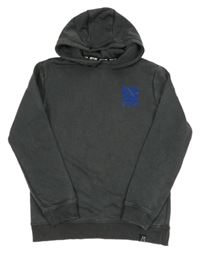 Tmavošedá mikina se psem a kapucí 