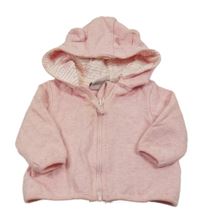 Světlerůžová melírovaná propínací mikina s kapucí Topolino