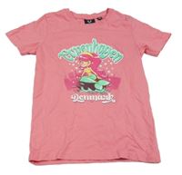 Růžové tričko s mořskou pannou 