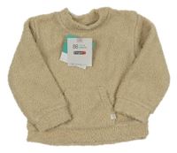 Nové - Béžová huňatá podšitá mikina s kapsou Ergee