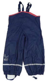 Tmavomodré voděodolné laclové kalhoty se zebrou 