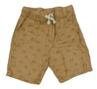Béžové plátěné kraťasy s traktory H&M