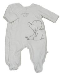 Bílý sametový overal se slonem Mothercare