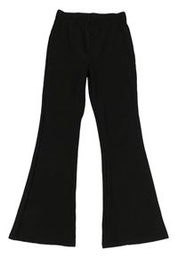 Černé žebrované zvonové kalhoty zn. Primark 