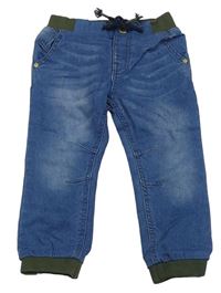 Modré rifle s olivovými lemy Mothercare