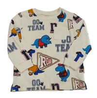 Smetanové triko s dinosaury Nutmeg