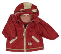 Červená šusťáková jarní bunda s odepínací kapucí Whoopi