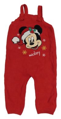 Červené pletené vánoční lacláče s Mickeym Disney + Primark 