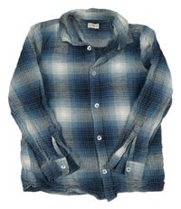 Modro-bílá kostkovaná flanelová košile F&F