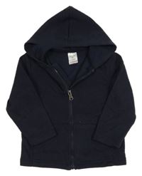 Tmavomodrá propínací mikina s kapucí 