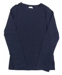 Tmavomodré žebrované triko Next 