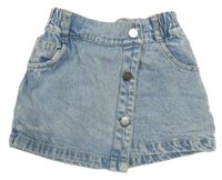 Světlemodrá riflová propínací sukně Shein 