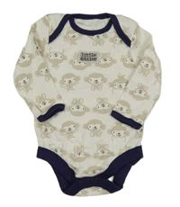 Bílo-tmavomodré body s opičkami George 