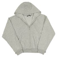Šedá melírovaná propínací crop mikina s kapucí George 