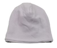 Lila žebrovaná beanie čepice 