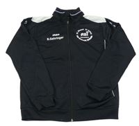 Černo-bílá propínací sportovní mikina s nápisy Jako