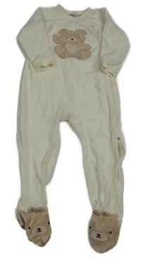 Bílý sametový overal s medvídkem H&M