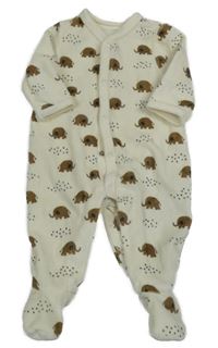 Smetanový sametový overal se slony La Reodoute