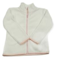 Bílo-růžová propínací fleecová mikina se srdíčky Kiki&Koko