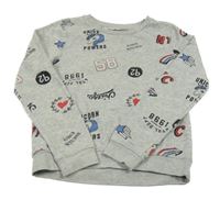 Šedá mikina s potiskem H&M