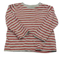 Šedo-červené pruhované triko M&Co.