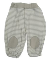 Bílo-béžové pruhované tepláky s nášivkami Matalan