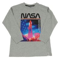 Šedé melírované triko Nasa 