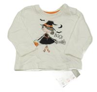 Nové - Bílé triko s čarodějnicí Primark