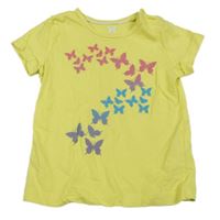 Žluté tričko s motýlky Lupilu 
